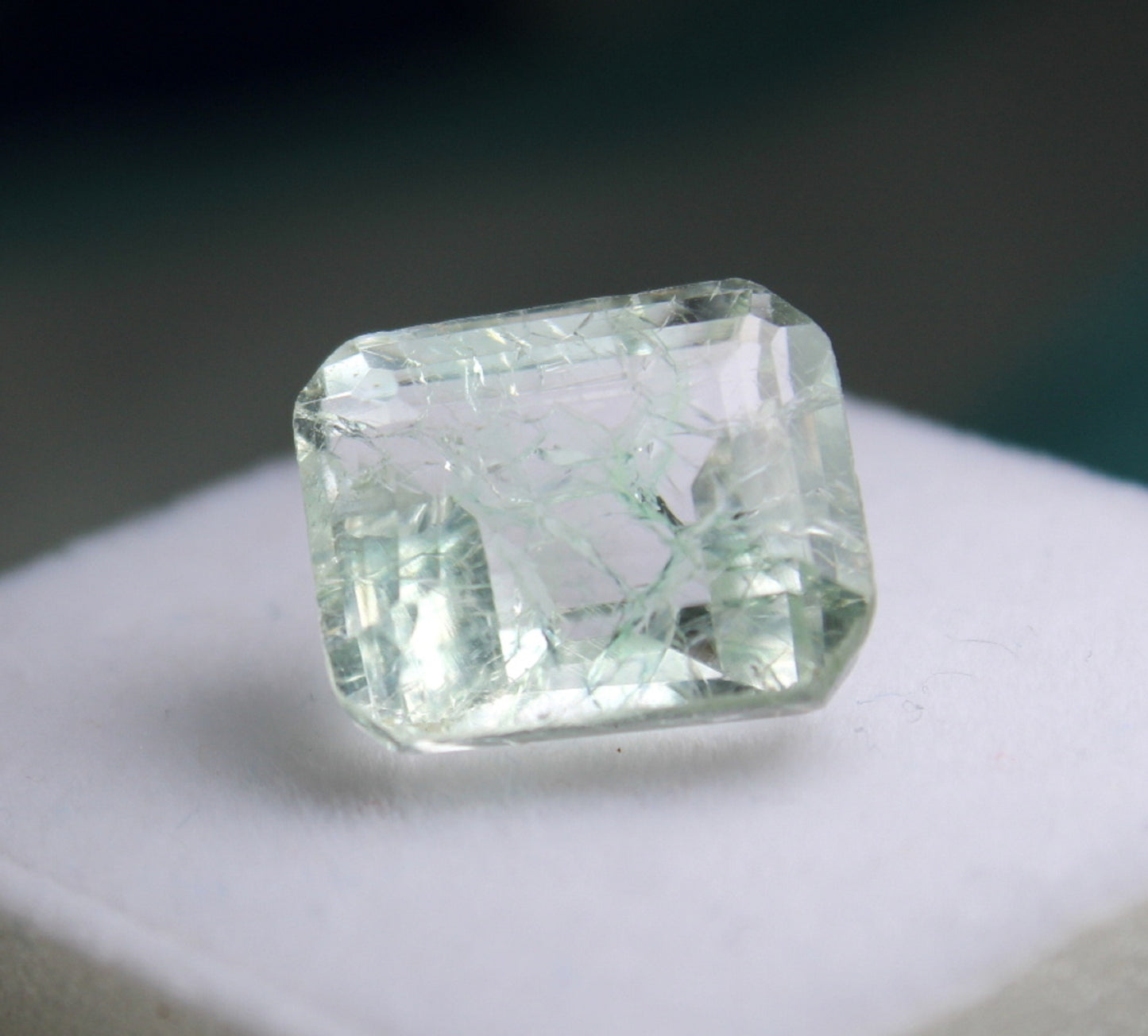 Natural Columbia Emerald 9.66 ct. Light Green Color, IF Clarity, Transparent and not Enhanced