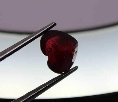 Natural Ruby 3.09 ct. Heart Cut, Transparent with Excellent Cut Grade