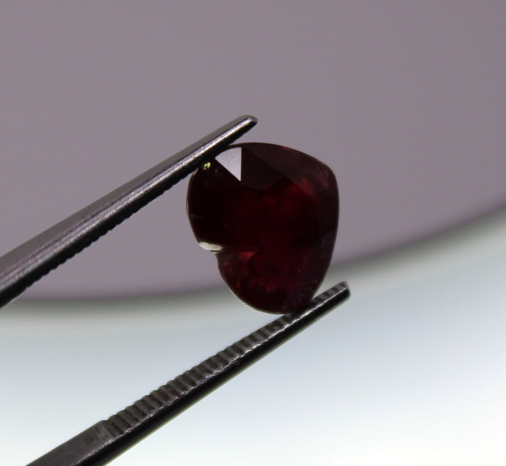 Natural Ruby 3.09 ct. Heart Cut, Transparent with Excellent Cut Grade