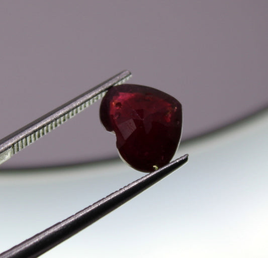 Natural Ruby 3.09 ct. Heart Cut, Transparent with Excellent Cut Grade