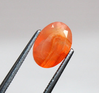 Natural Carnelian Stone 2.13 ct. Oval facetted, Unheated and Untreated, perfect for Juwellery and investition