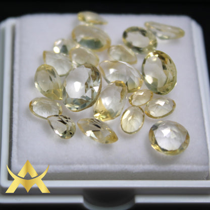 Natural Yellow Quartz Lot 20 PCs Eyeclean with IF Clarity and Transparent Transparency