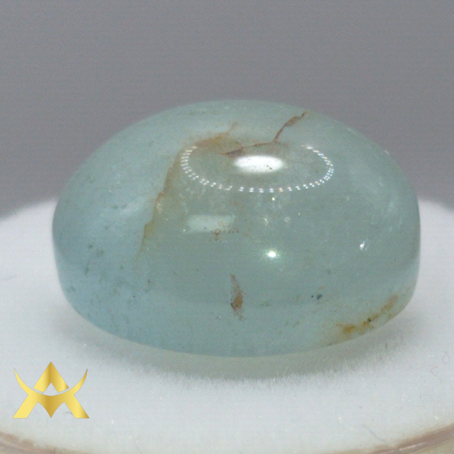 Aquamarine Transparent and Not enhanced, Cabochon Cut with Excellent Cut Grade