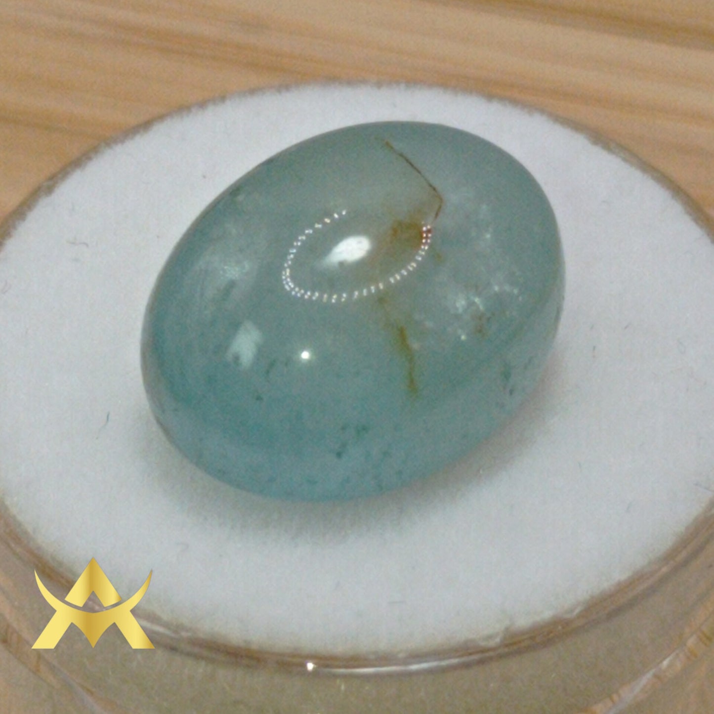 Aquamarine Transparent and Not enhanced, Cabochon Cut with Excellent Cut Grade