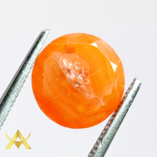 Natural Carnelian Round facetted, Not Enhanced with Cut Grade Very Good