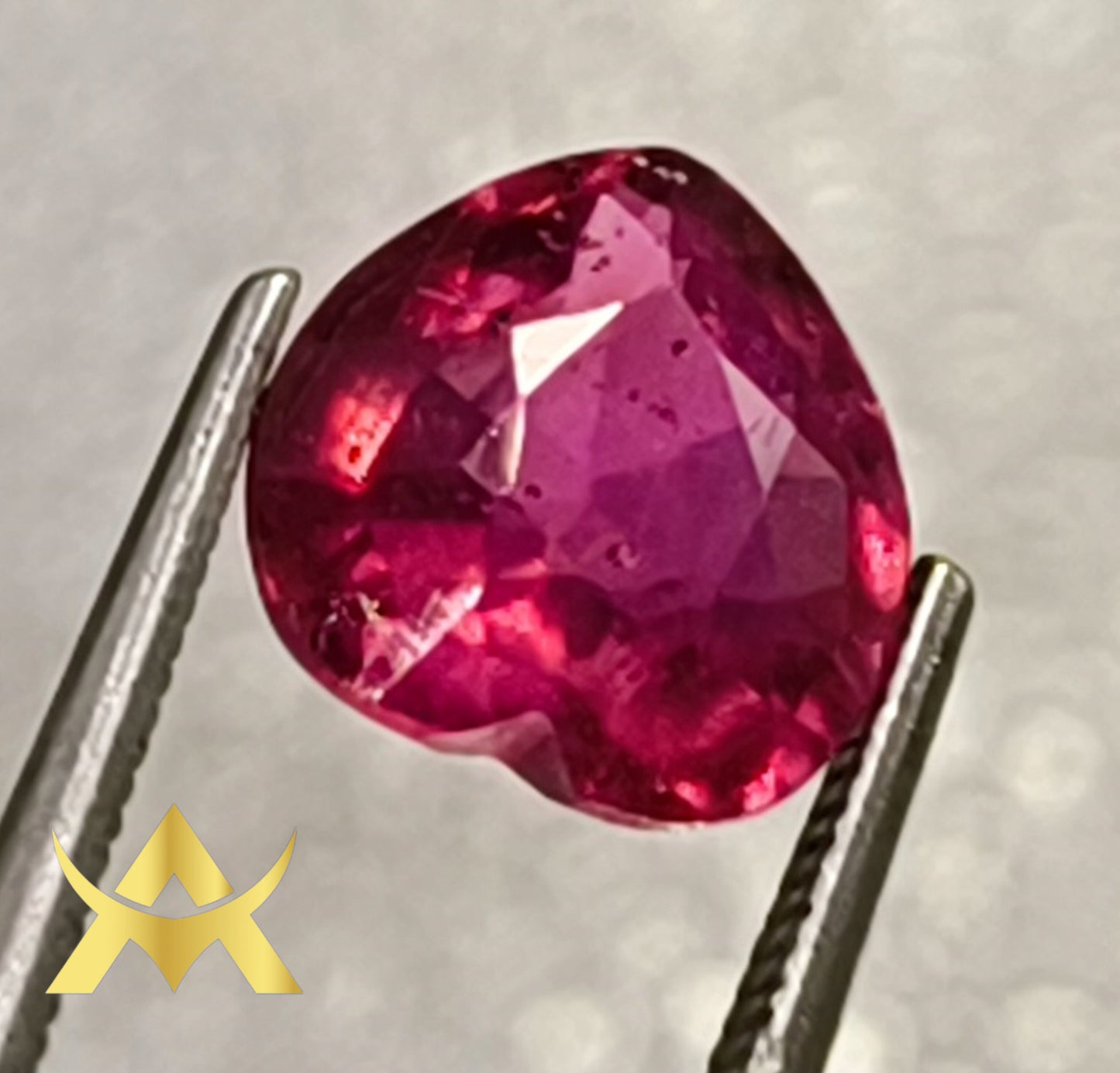 Natural Ruby Heart Cut, heated, Cut Grade Excellent with SI2 Clarity