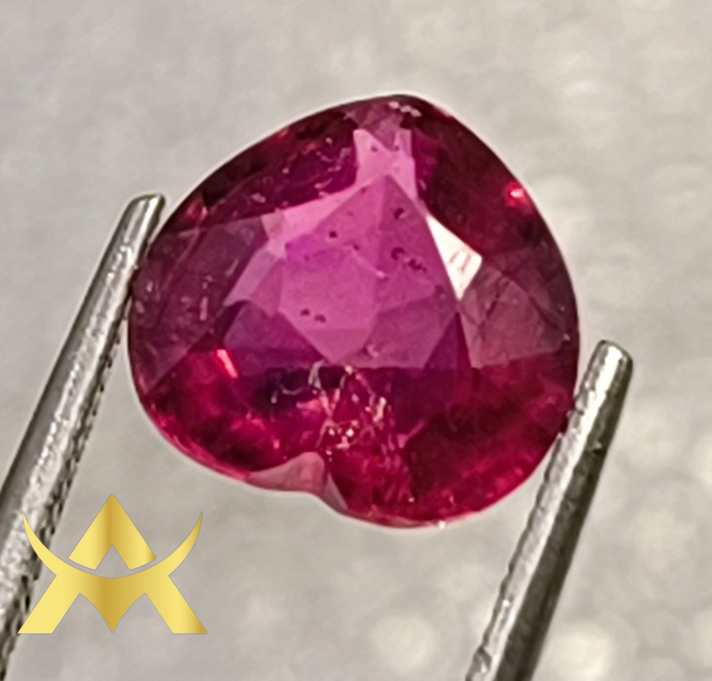 Natural Ruby Heart Cut, heated, Cut Grade Excellent with SI2 Clarity