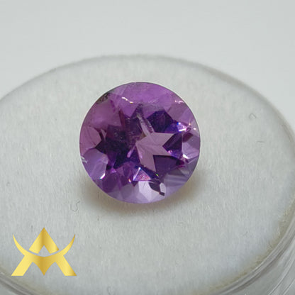 Amethyst Round facetted, Not Enhanced, IF Clarity and Transparent