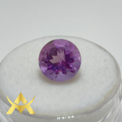 Amethyst Round facetted, Not Enhanced, IF Clarity and Transparent