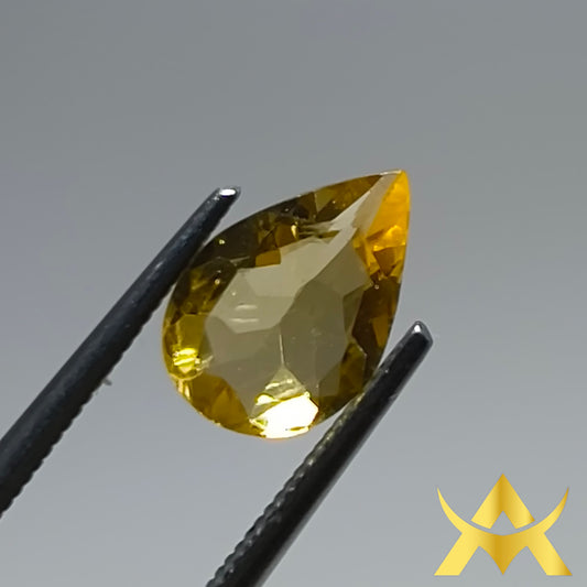 Natural Citrin 1.25 ct. Not Enhanced, IF Clarity and Transparent, Pear cut