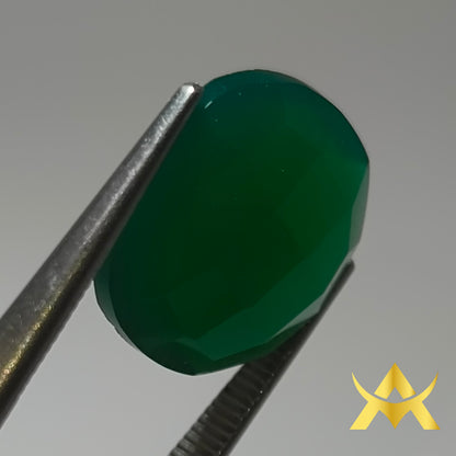 Green Onyx 6.85 ct. with Round Rosé cut, Translucent and SI Clarity without any Enhancing