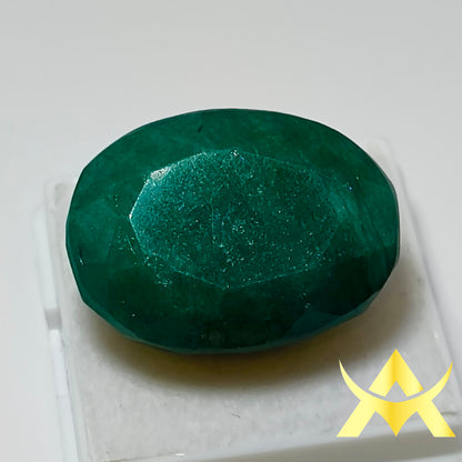 Emerald 38.95 ct. Not Enhanced, Opaque Clarity with very good Cut Grade