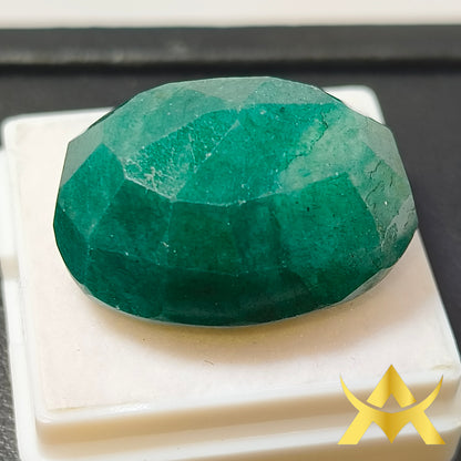 Emerald 38.95 ct. Not Enhanced, Opaque Clarity with very good Cut Grade