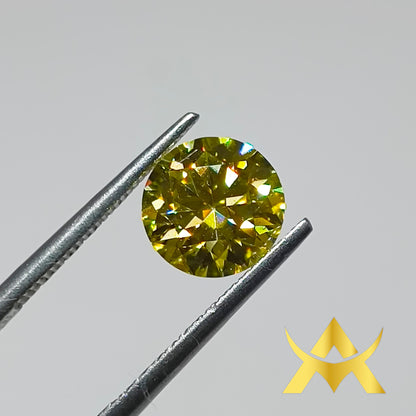 Moissanite 2.00 ct. Lemon Yellow Color, VVS1 Clarity, Transparent with GRA Certificate