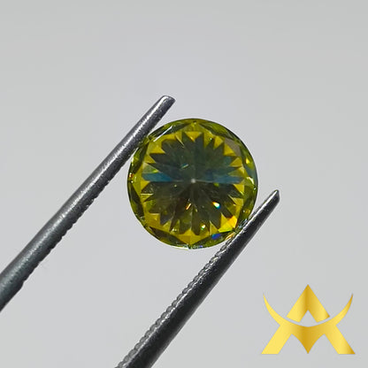 Moissanite 2.00 ct. Lemon Yellow Color, VVS1 Clarity, Transparent with GRA Certificate