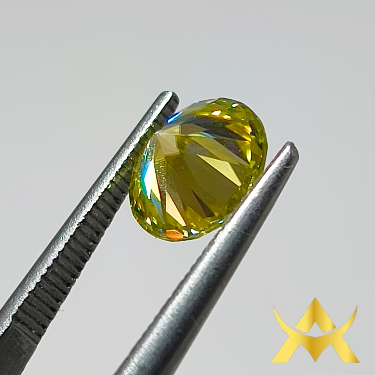 Moissanite 2.00 ct. Lemon Yellow Color, VVS1 Clarity, Transparent with GRA Certificate