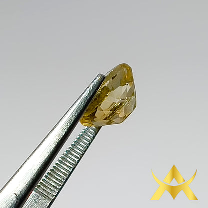 Yellow Quartz 1.78 ct. Not Enhanced, Oval facetted with IF Clarity and Transparent Transparency