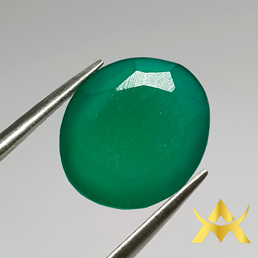 Green Onyx 3.33 ct. SI Clarity, Not Enhanced, Cut Grade Excellent and Translucent Transparency