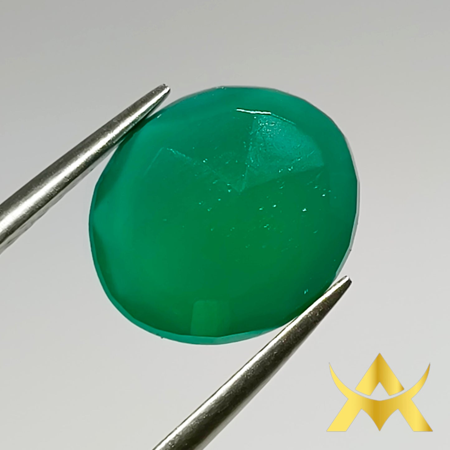 Green Onyx 3.33 ct. SI Clarity, Not Enhanced, Cut Grade Excellent and Translucent Transparency