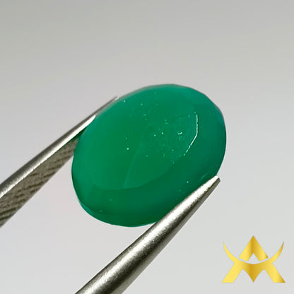 Green Onyx 3.33 ct. SI Clarity, Not Enhanced, Cut Grade Excellent and Translucent Transparency