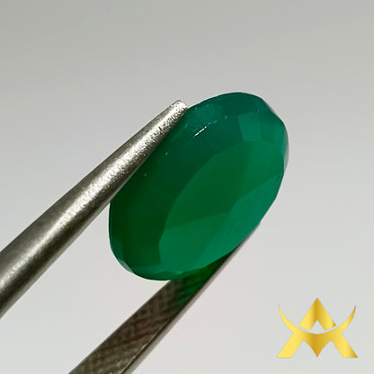 Green Onyx 3.33 ct. SI Clarity, Not Enhanced, Cut Grade Excellent and Translucent Transparency