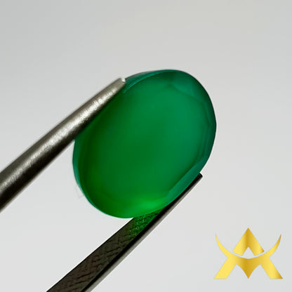 Green Onyx 4.10 ct. Translucent, SI Clarity and Not Enhanced