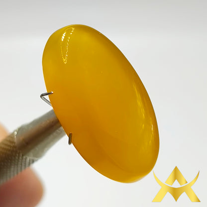 Yellow Agate 26.54 ct. Not Enhanced, Translucent with Excellent Cut Grade