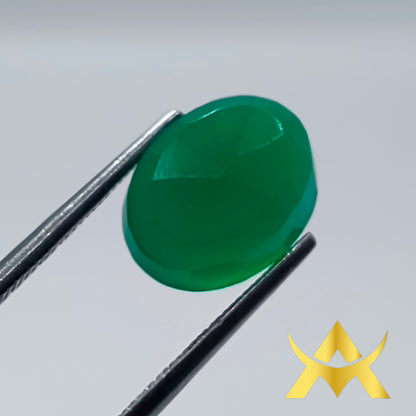 Green Onyx, 4.37 ct. Opaque Clarity, Not Enhanced with Excellent Cut Grade