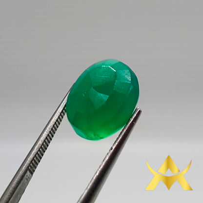 Green Onyx 5.27 ct. Opaque Clarity and Not Enhanced with Excellent Cut Grade