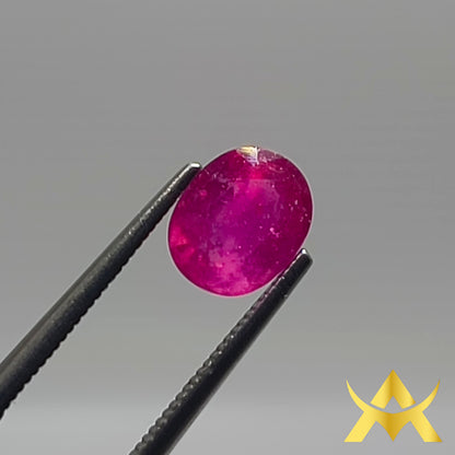 Ruby 1.71 ct. Transparent with Excellent Cut Grade and Oval facetted