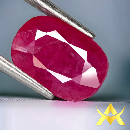 Natural Ruby Unheated and Untreated with Certificate and 2.07 ct. for Investition and Juwellery