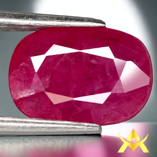 Natural Ruby Unheated and Untreated with Certificate and 2.07 ct. for Investition and Juwellery