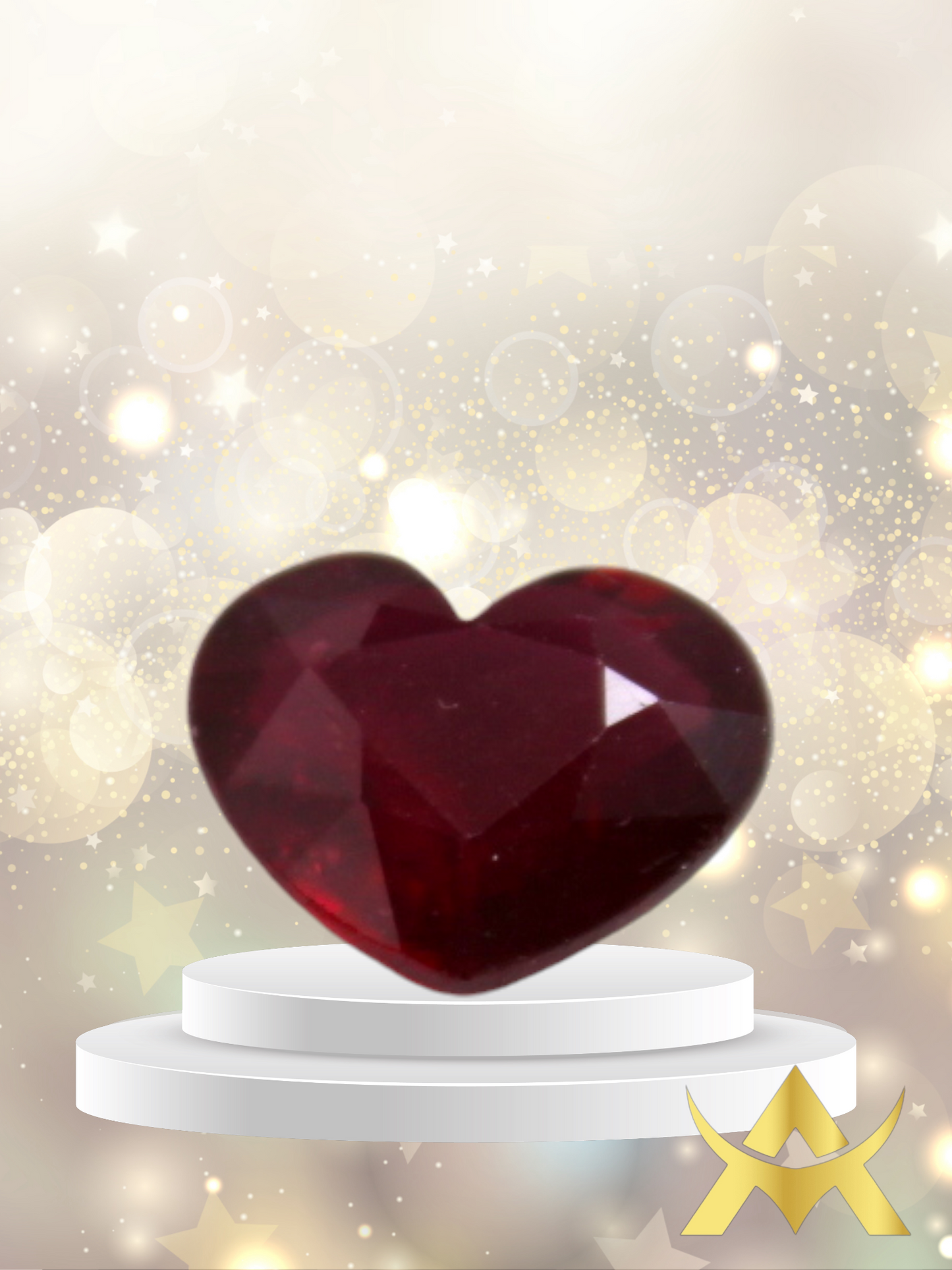 Top Red Ruby Heart Cut, Transparent, VS1 Clarity with Excellent Cut Grade