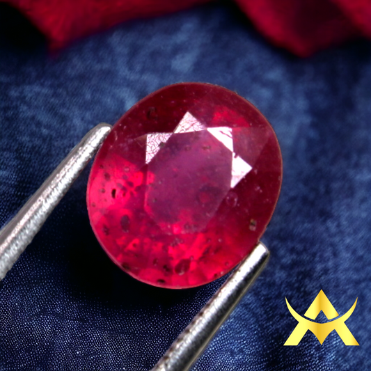 Natural Ruby Transparent, heated with Excellent cut Grade