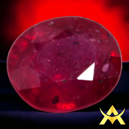 Natural Ruby Transparent, heated with Excellent cut Grade