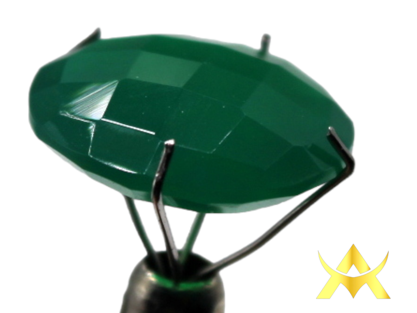 Green Onyx Round Rosé Cut, Translucent with AA+ Quality