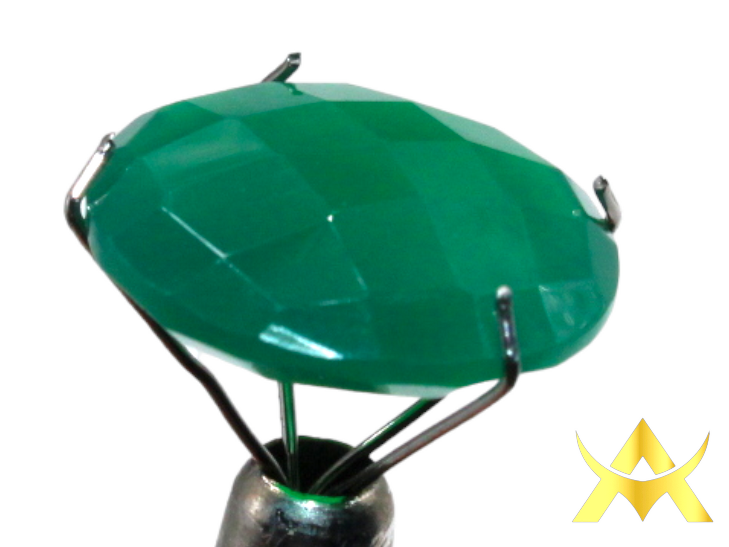 Green Onyx Round Rosé Cut, Translucent with AA+ Quality