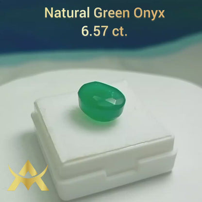 Natural Green Onyx 6.57 ct. Translucent, Not Enhanced, SI, Very Good for your Ring Style or Pendant