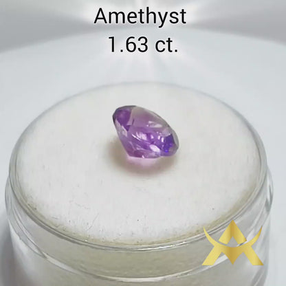 Amethyst 1.63 ct. Transparent, IF Clarity and Not Enhanced with Excellent Cut Grade