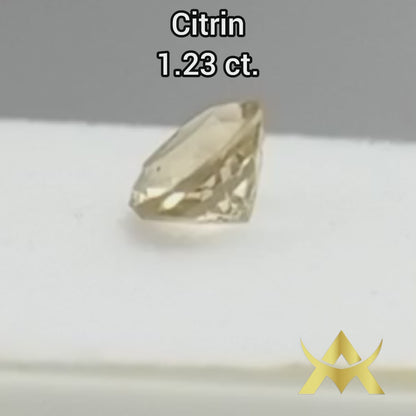 Citrin 1.23 ct. Transparent, IF Clarity, Not Enhanced with Excellent Cut Grade