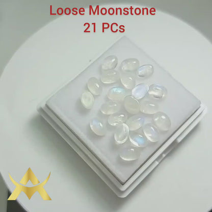 Natural Moonstone Lot 21 PCs, SI Clarity and Cabochon Cut for your Juwellery Art