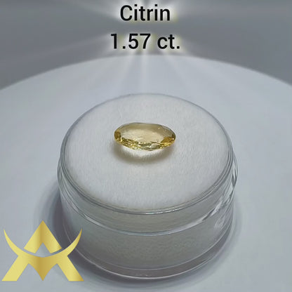 Natural Citrin 1.57 ct. Not Enhanced, IF Clarity and Transparent