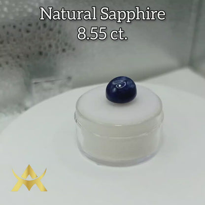 Sapphire 8.55 ct. Cabochon Cut, transparent, SI1 Clarity