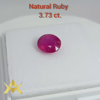 Natural Ruby Transparent, heated with Excellent cut Grade