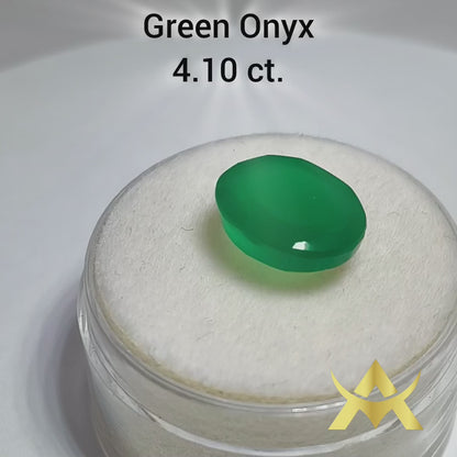 Green Onyx 4.10 ct. Translucent, SI Clarity and Not Enhanced