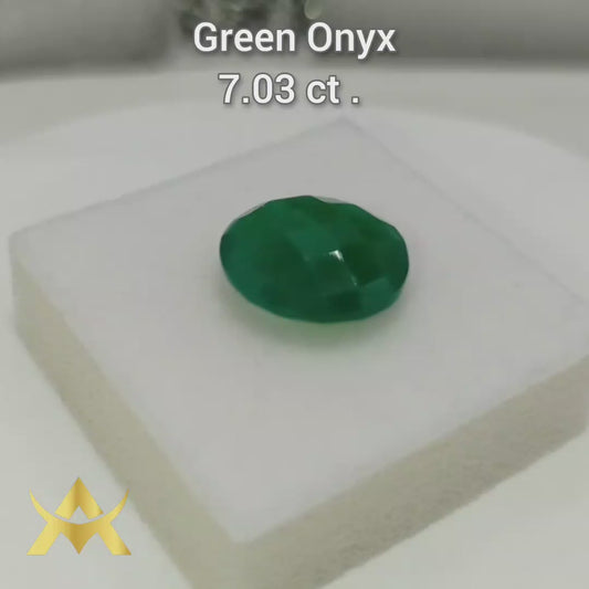 Green Onyx Round Rosé Cut, Translucent with AA+ Quality