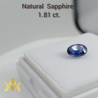 Natural Sapphire 1.81 ct. Translucent, Enhanced with SI1 Clarity and Excellent Cut Grade