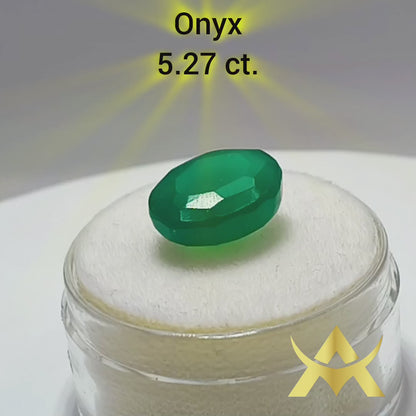 Green Onyx 5.27 ct. Opaque Clarity and Not Enhanced with Excellent Cut Grade