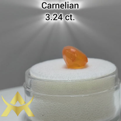 Carnelian 3.24 ct. Translucent, Not Enhanced with SI2 Clarity and Excellent Cut Grade