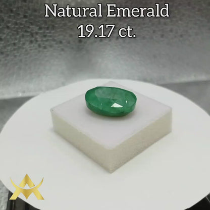 Natural Emerald 19.17 ct. Opaque Quality with Excellent Cut Grade